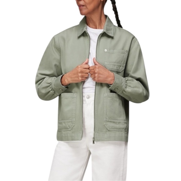Whistles Jackets & Blazers - WHISTLES EUC Pale Green Zip Front Cargo Jacket Size 4